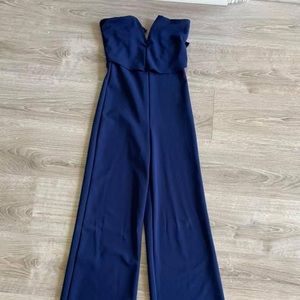 Navy Strapless Jumpsuit